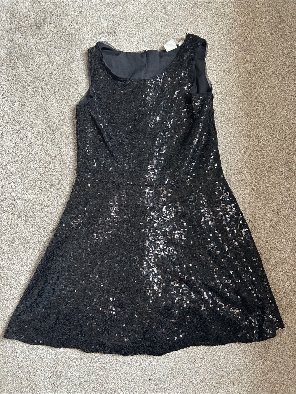 Black Sequin Sleeveless Mini Dress